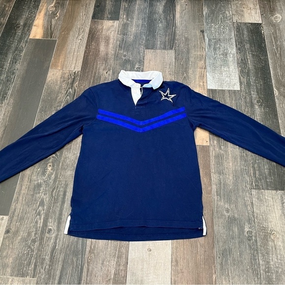 Nike Dallas Cowboys Rugby Shirt Mens Medium Long Sleeve Collared Polo 2011 - Picture 1 of 9